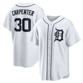 Detroit Tigers #30 Kerry Carpenter White MWATKINS Home Replica Jersey