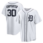 Detroit Tigers #30 Kerry Carpenter White MWATKINS Home Replica Jersey