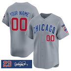 Custom Chicago Cubs Active Player Gray MWATKINS 'Ryne Sandberg Tribute' Vapor Limited V3 Stitched Jersey