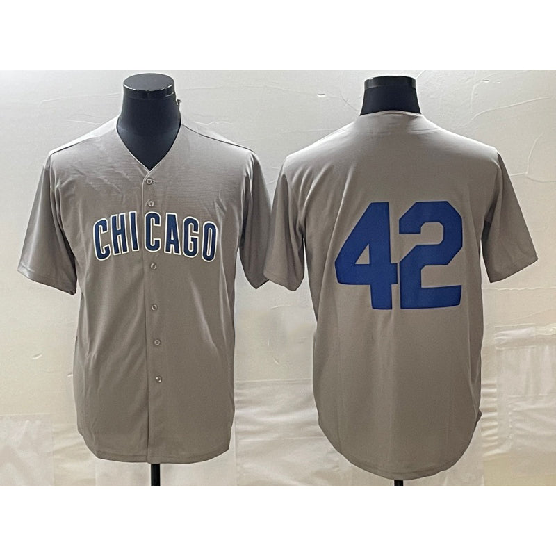 Chicago Cubs #42 Bruce Sutter Gray MWATKINS Stitched Cool Base Jersey