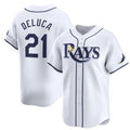Tampa Bay Rays #21 Jonny DeLuca White MWATKINS Home Limited Stitched Jersey