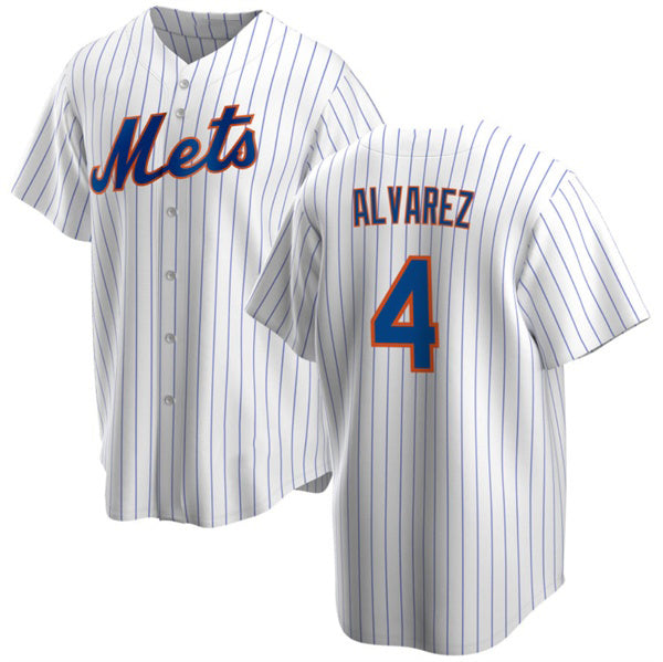 New York Mets #4 Francisco ¨¢lvarez White MWATKINS Cool Base Stitched Jersey
