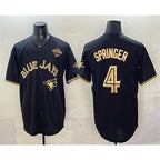 Toronto Blue Jays #4 George Springer Black Gold MWATKINS 2025 American League Champions Limited Stitched Jersey