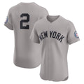 New York Yankees #2 Derek Jeter Gray MWATKINS Road 2020 Hall of Fame Induction Patch Elite Player Jersey