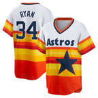 Houston Astros #34 Nolan Ryan White MWATKINS Home Cooperstown Collection Player Jersey