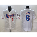 Texas Rangers #6 Josh Jung Number White MWATKINS 2023 World Series Champions Cool Base Jersey 2