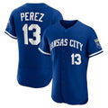 Kansas City Royals #13 Salvador Perez Blue MWATKINS Flex Base Stitched Jersey