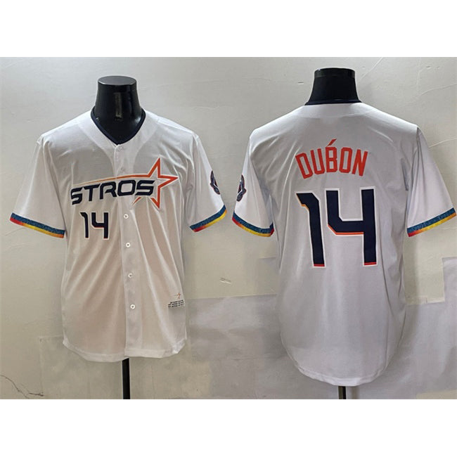 Houston Astros #14 Mauricio Dub¨®n White MWATKINS 2025 City Connect Limited Stitched Jersey