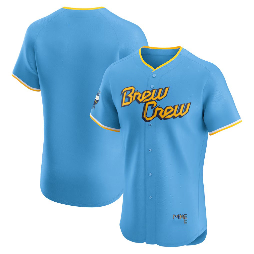 Milwaukee Brewers Powder Blue MWATKINS City Connect Elite Jersey