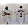 San Diego Padres #3 Jackson Merrill White MWATKINS 2023 Cool Base Stitched Jerseys
