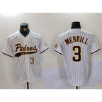 San Diego Padres #3 Jackson Merrill White MWATKINS 2023 Cool Base Stitched Jerseys