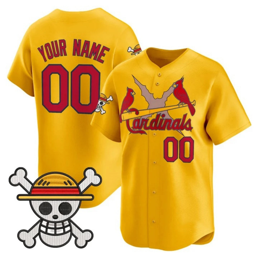 Custom St. Louis Cardinals x One Piece Gold MWATKINS Vapor Premier Limited Jersey - Stitched
