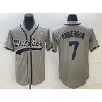 Chicago White Sox #7 Tim Anderson Grey MWATKINS Cool Base Stitched Jersey 2