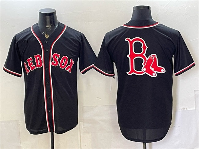 Boston Red Sox Team Big Logo 2026 Fashion Replica Black MWATKINS Out Stitched Jersey