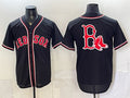Boston Red Sox Team Big Logo 2026 Fashion Replica Black MWATKINS Out Stitched Jersey