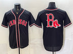 Boston Red Sox Team Big Logo 2026 Fashion Replica Black MWATKINS Out Stitched Jersey