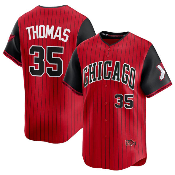 Chicago White Sox #35 Frank Thomas Red Black MWATKINS 2025 City Connect Limited Stitched Jersey