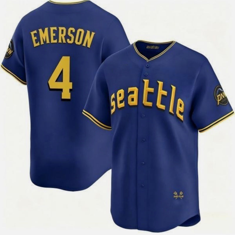 Seattle Mariners #4 Colt Emerson Royal MWATKINS 2025 Cool Base Stitched jersey