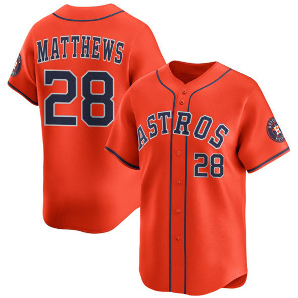 Houston Astros #28 Brice Matthews Orange MWATKINS 2025 Alternate Limited Stitched Jersey