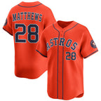 Houston Astros #28 Brice Matthews Orange MWATKINS 2025 Alternate Limited Stitched Jersey