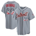Detroit Tigers #29 Tarik Skubal USA 250 Fourth of July Road Stadium Jersey - Gray MWATKINS