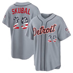 Detroit Tigers #29 Tarik Skubal USA 250 Fourth of July Road Stadium Jersey - Gray MWATKINS