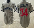 Minnesota Twins #34 Kirby Puckett Grey MWATKINS Cool Base Stitched Jersey