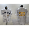 New York Yankees #99 Aaron Judge White MWATKINS Pinstripe Without Name Fashion Cool Base Jerseys