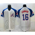 Atlanta Braves #16 Travis dArnaud White MWATKINS 2023 City Connect Flex Base Stitched Jersey