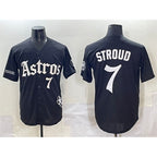 Houston Astros #7 C.J. Stroud Black MWATKINS Gothic 'Houston Born Barrio Raised' Limited Stitched Jersey