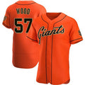 San Francisco Giants #57 Alex Wood Orange MWATKINS Flex Base Jersey