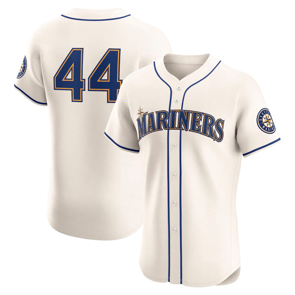Seattle Mariners #44 Julio Rodr¨ªguez Cream MWATKINS Alternate 2 Elite Player Jersey