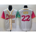 San Diego Padres #22 Juan Soto Number White MWATKINS NEW 2023 City Connect Cool Base Stitched Jersey