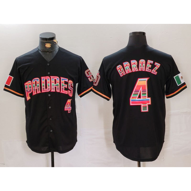 San Diego Padres #4 Luis Arraez Black MWATKINS Mexico Cool Base Stitched Jersey