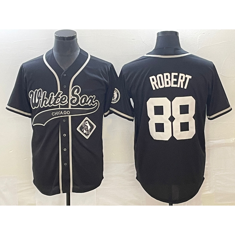 Chicago White Sox #88 Luis Robert Black MWATKINS Cool Base Stitched Jersey