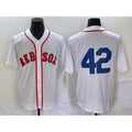Boston Red Sox #42 Jackie Robinson White MWATKINS Cool Base Stitched Jersey