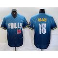 Philadelphia Phillies #18 Johan Rojas Number Blue MWATKINS 2024 City Connect Limited Stitched Jersey