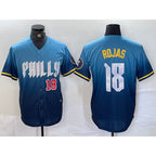 Philadelphia Phillies #18 Johan Rojas Number Blue MWATKINS 2024 City Connect Limited Stitched Jersey