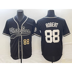 Chicago White Sox #88 Luis Robert Number Black MWATKINS Cool Base Stitched Jersey