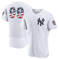 New York Yankees #99 Aaron Judge USA 250 Fourth of July Home Authentic Jersey - White MWATKINS