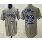 Toronto Blue Jays #22 Ernie Clement Gray MWATKINS Cool Base Jersey