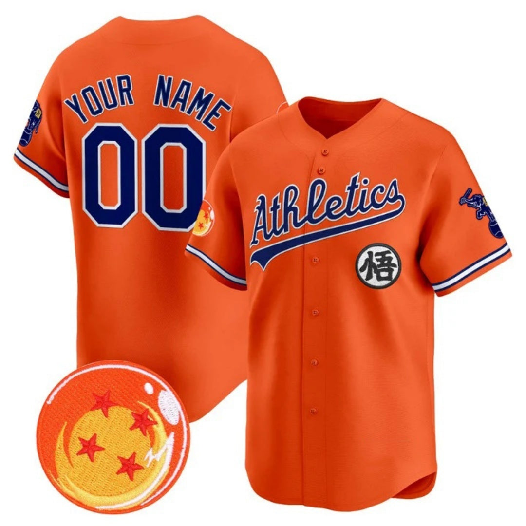 Custom Oakland Athletics x Dragon Ball Orange MWATKINS Vapor Premier Limited Jersey - All Stitched