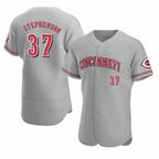 Cincinnati Reds #37 Tyler Stephenson Grey MWATKINS Stitched Flex Base Jersey
