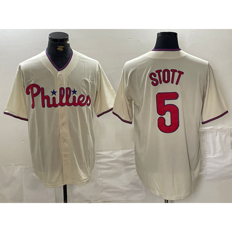 Philadelphia Phillies #5 Bryson Stott Cream MWATKINS Cool Base Jersey