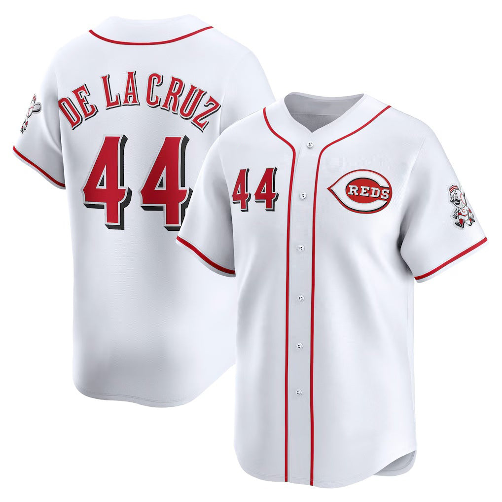 Cincinnati Reds #44 Elly De La Cruz White MWATKINS Home Limited Player Jersey