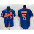 New York Mets #5 David Wright Blue MWATKINS With Patch Cool Base Stitched Jersey