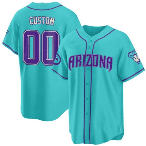 Custom Arizona Diamondbacks 2024 Teal Purple Jersey ¨C All Stitched-Teal MWATKINS