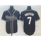 Chicago White Sox #7 Tim Anderson Black MWATKINS Cool Base Stitched Jersey