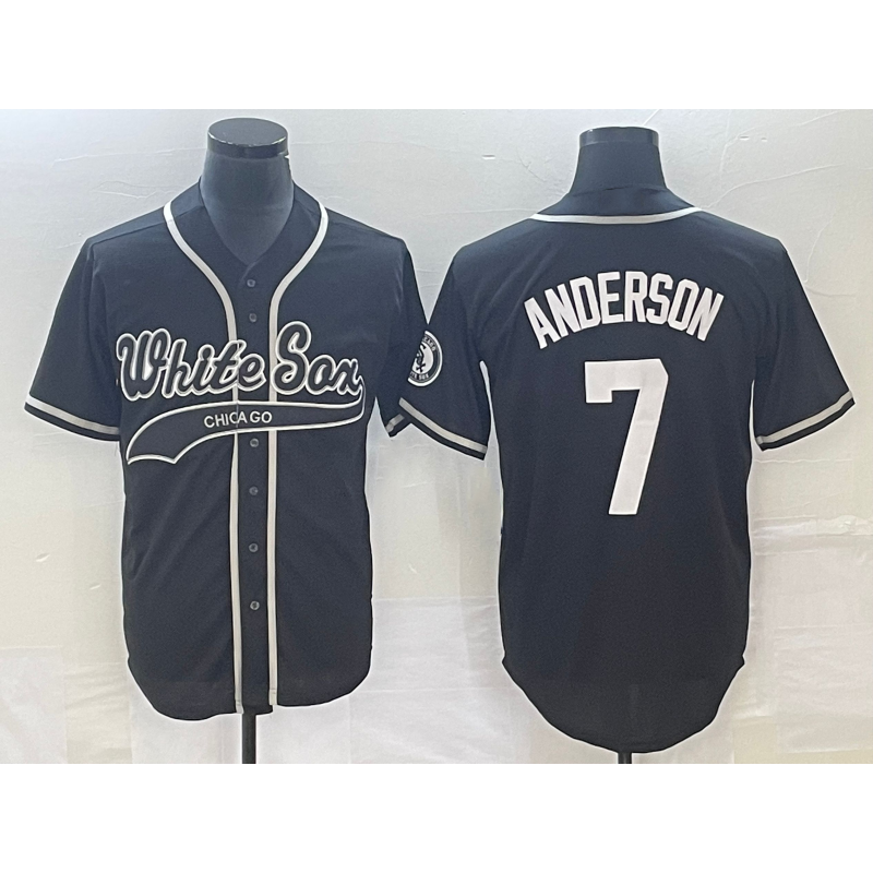 Chicago White Sox #7 Tim Anderson Black MWATKINS Cool Base Stitched Jersey