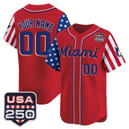 Custom Miami Marlins Red MWATKINS America 250 Edition Vapor Premier Limited Stitched Jerseys